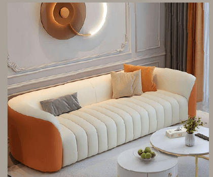 The Fluted Terracotta Curved Couch